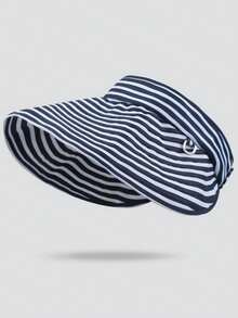 1pc These Wavy Striped Sun Visors (With Adjustable Buckle Details) Blend Playful Pattern Design And Lightweight Sun-Protective Functionality, Making Them Ideal Daily Accessories