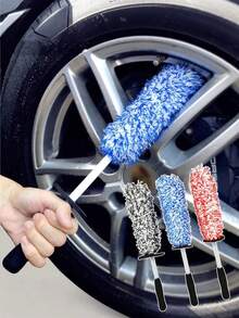 1pc Ultra Soft Microfiber Tire Brush, Long Handle Wheel Cleaner, Scratch-Free Bristles, Suitable For Full Car Wash, Comfortable Grip - Cleaning Brush - View 8