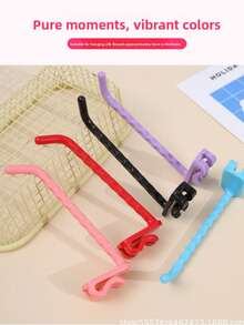 10pcs Grid Plastic Nail-Free Hanging Hooks, Wire Mesh Rack Wall Display Hanging Hooks, Storage Hooks No Drilling Required - Multicolor - View 9