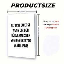 1pc,Humorous Birthday Card, German Language, Unique Paper Gift, Perfect For Family, Friends, Thanksgiving, Valentine's Day, Mother's Day, Father's Day, No Power Required, Personalized Party Invitation - Multicolor - View 5