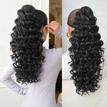 Claw Shaped Ponytail Extension Hair Accessory Black Brown Burgundy Gradient Brown Gradient Burgundy 20 Inch Long Wave Heat-Resistant Fiber Synthetic Ponytail Wig, Suitable For Women's Christmas, Halloween Music Festival Parties And Daily Use - Two-Tone - View 6