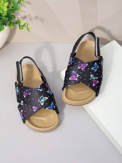 A Pair Of Unisex Children's Cool Half Drag 2026 Summer New Style Boys' Soft Soled Open Toe Beach Shoes Korean Version Girls' Cute Diamond Sandals Suitable For All Seasons
