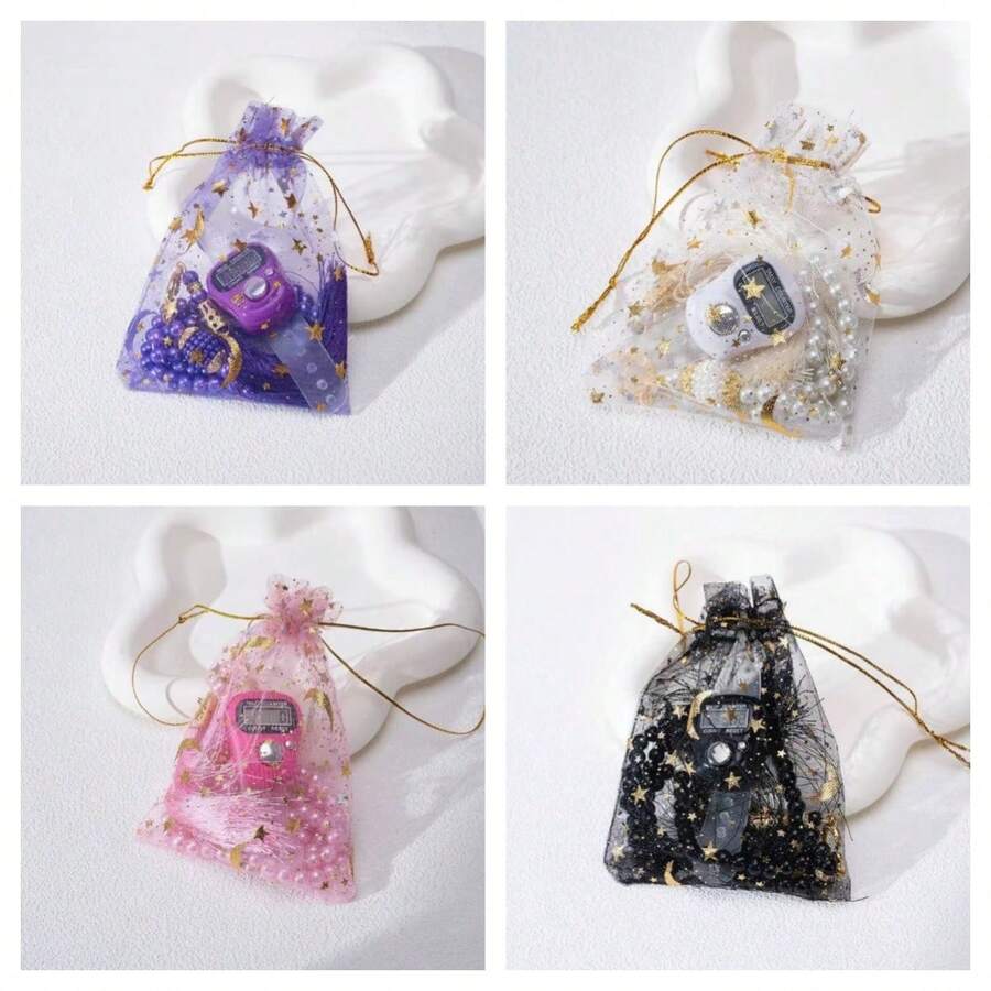 1件装全新念珠计数器套装，功能齐全，预设计数9999，方便易用，带重置功能，适用于斋月、圣诞节、万圣节、节日、礼拜、居家使用、缓解压力、运动、瑜伽、仓库计数、环形计数器。 - 彩色 - 查看 1