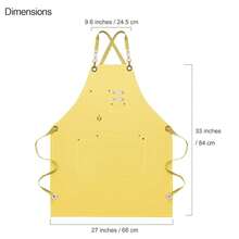 Dulabi Apron, Adjustable Chef Apron For Women And Men With Large Pockets, CooFKing Kitchen Apron With Back Straps - Amarillo - Ver 7