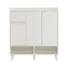 Modern Sideboard/Chest Of Drawers/Shoe Cabinet With Ample Storage Space, 4 Doors And 1 Drawer With An Adjustable Shelf For Dining Room, Living Room Or Kitchen, White - White - View 10