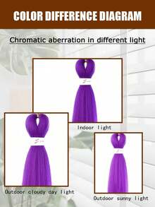 1-6 lọn tóc nối bện sẵn màu tím, dài 18-36 inch, tóc giả móc sợi tổng hợp dùng cho trang phục Halloween, kiểu tóc Kpop, cosplay. - Màu tím - Xem 6