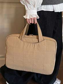 1pc Unisex Solid Color Laptop Bag, Fits 15-Inch And Below Laptops & Tablets, With Luggage Strap, Suitable For Daily Commute, Travel, And Business Trips - Multicolor - View 3