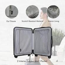 JLY 3-Piece Luggage Set Hard Shell Suitcases ABS+PC, Spinner Wheels, TSA Lock, Lightweight Travel Set - 黑色 - 查看 8