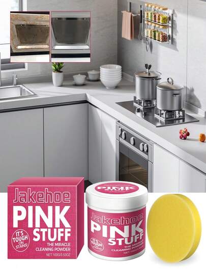 Jakehoe 多用途厨房除垢除油清洁粉，可去除厨房电器、水龙头上的顽固油脂和污渍，适用于日常浴室和厨房清洁，清洁工具，清洁剂，除油剂