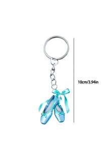 2D芭蕾舞扁平亚克力钥匙扣 - 不锈钢链，可爱2D扁平设计，多种颜色可选，适用于背包、汽车、手机、钥匙等，是生日、周年纪念日、派对、万圣节、圣诞节、节日等场合的绝佳礼物，经久耐用，设计别致。 - 彩色 - 查看 7