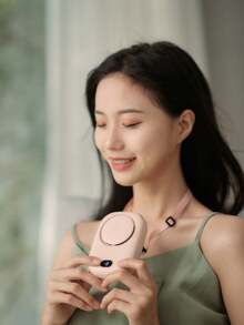 ViSSKO 1pc Mini ventilador portátil recarregável de 2000mAh, 3 velocidades de vento ajustáveis, design compacto e delicado para o verão ao ar livre, pode ser pendurado no pescoço/cintura ou colocado na mesa