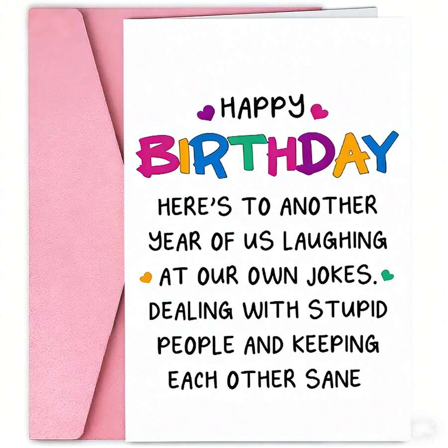 1pc, Funny Birthday Card, Creative And Humorous Birthday Wishes Card, Best Gift For Best Friend, Sister, Family, Brother, Boyfriend, Husband, Small Business Supplies, Thank You Cards, Birthday Gift, Cards, Unusual Items, Gift Cards - Multicolor - View 1