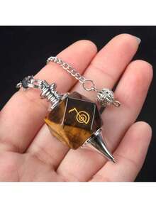 1个方形能量符号吊坠，水晶石材质，带有灵气符号，可用于冥想、DIY手链和项链配饰 - 吊墜 - 查看 7