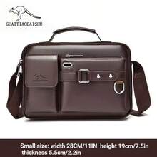 Factory Direct Men's Crossbody Bags - New High-Quality Luxury Commuter Bag With Water Bottle Pocket, Spacious Messenger Shoulder Bag, Vertical Leather Briefcase & Multi-Compartment Black/Brown (Hot )Chest Bag Chest Bag Waist Pack - Multicolor - View 11