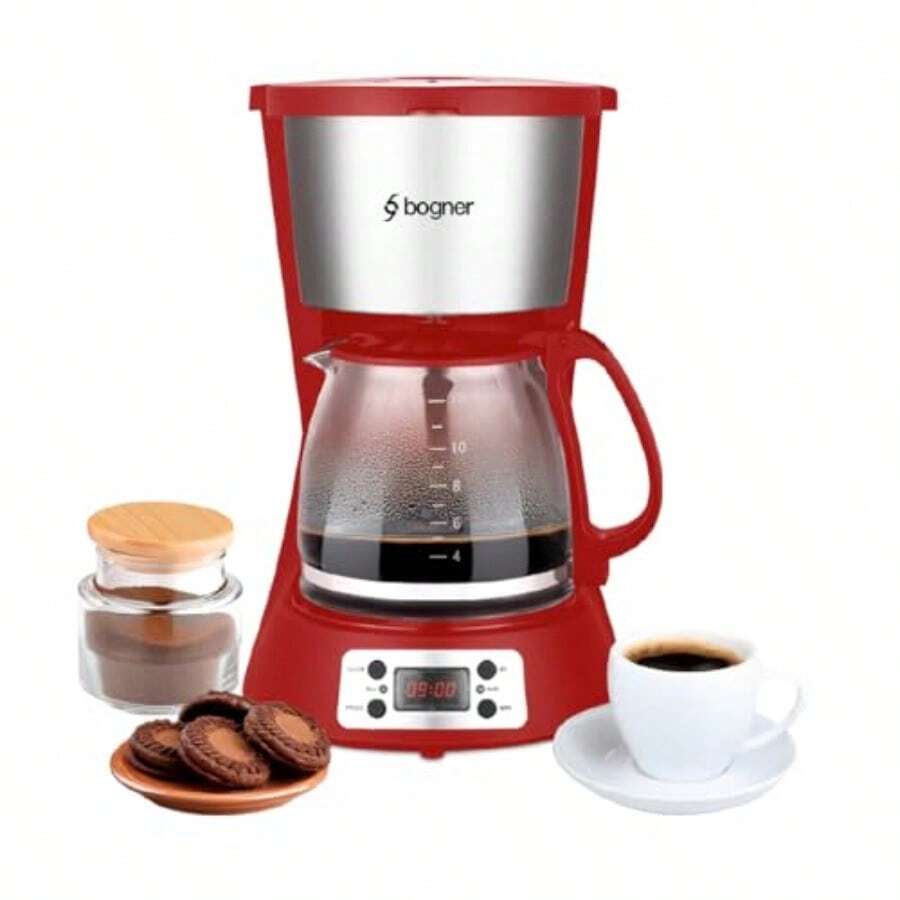 Bogner Cafetera Digital De Goteo Capacidad De 12 Tazas BDCM12R - Rojo - Ver 1