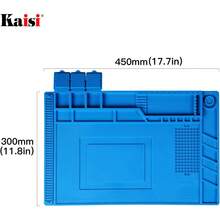Kaisi Heat Insulation Silicone Repair Mat With Scale Ruler And Screw Position For Soldering Iron, Phone And Computer Repair Size:17.7 X 11.8 Inches - S-180 - 查看 8