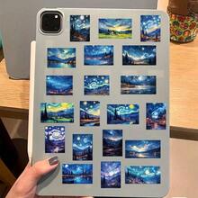 50pcs Van Gogh Oil Painting Stickers Vinyl Waterproof Stickers For Scrapbook,Journaling,Laptop,Bumper,Skateboard,Water Bottles,Computer,Phone,Cartoon,Hard Hat,Car Stickers And Decals, Perfect For Winter, New Year - Hình dán tranh sơn dầu Van Gogh - Xem 8