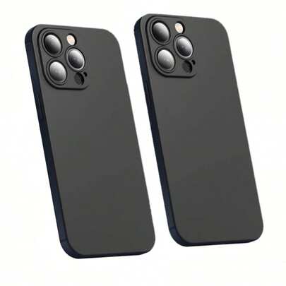 Två svarta matta telefonskal, kompatibla med Apple-serien. Dessa telefonskal har en mjuk och bekväm beröring, är halkfria, svetttåliga, fingeravtrycksbeständiga, slitstarka och reptåliga. De kan ge stötskydd för din telefon.