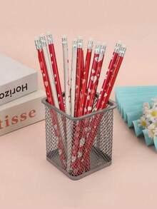 8pcs/16pcs Valentine's Day Pencil Set, Holiday Pencil Set With Pencil Cap Eraser, Wooden Pencils Decorated With Heart Shapes And Other Patterns, Ideal For Valentine's Day Gifts, Party Favors, Anniversary Gifts, Birthday Gifts - Multicolor - View 3