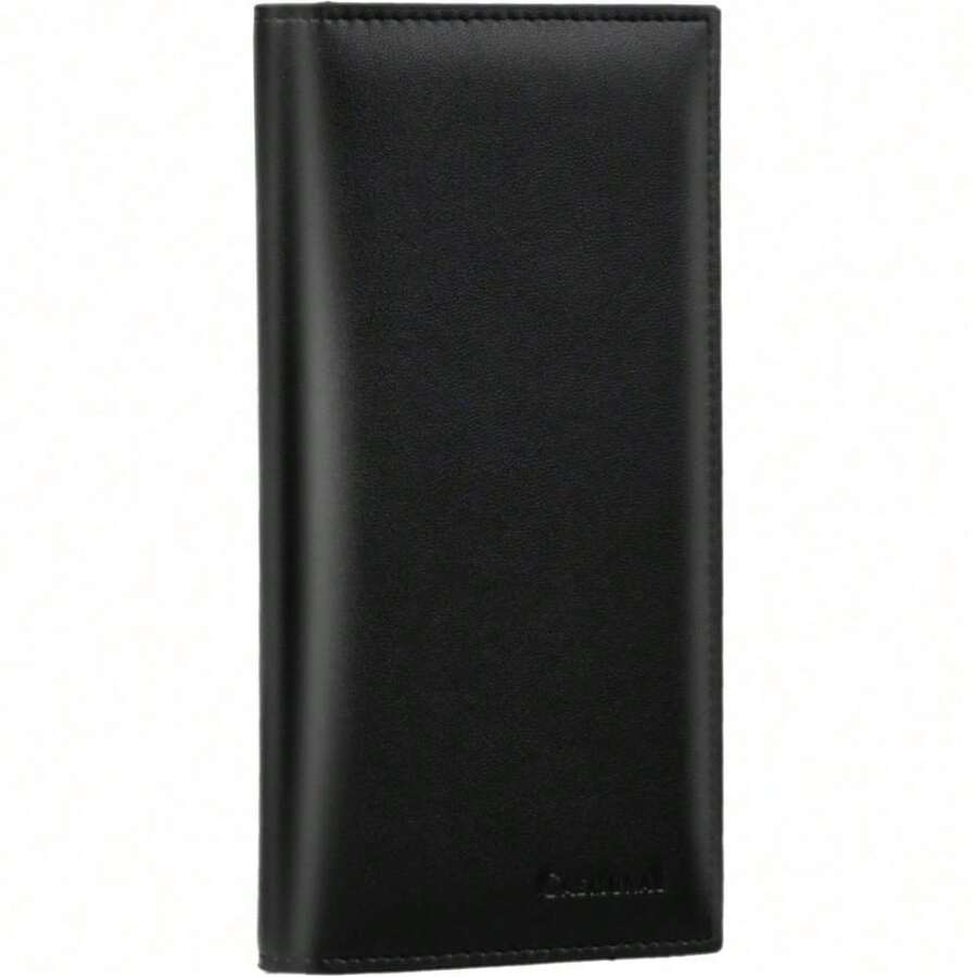 Premium Leather Checkbook Cover For Men And Women Checkbook Holder Wallet RFID Blocking - 黑色 - 查看 1