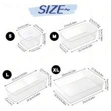8pcs Set Minimalist Transparent Drawer Organizer Boxes, For Storing Small Items, Makeup And Cosmetic Tools, Drawer Storage - Clear - View 7