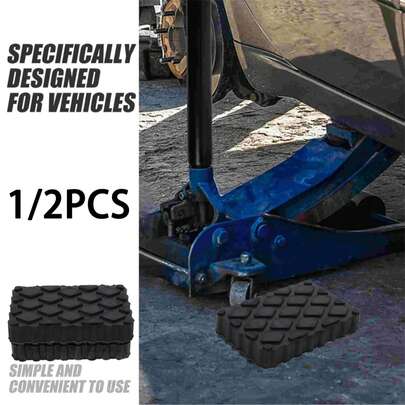 1/2 Pcs Heavy Duty Rubber Jack Pad, Fits Car Jacks, Universal Stabilizer Block For Cars, RVs And Various Vehicles, Durable, Anti-Slip Design With Multi-Texture To Enhance Traction And Improve Vehicle Stability