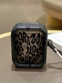 Cartoon Art Flat Letter Protective Case Suitable Compatible With Apple Wireless Earphone Case, Scratch-Resistant And Shockproof