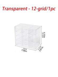 1 pieza/Set Caja de almacenamiento y exhibición de estilo cajón de plástico multifunción, caja de almacenamiento de escritorio para cosméticos y maquillaje, caja de almacenamiento de escritorio transparente, cajón de almacenamiento de escritorio de oficina y estudio de plástico, 4 rejillas/6 rejillas/9 rejillas/12 rejillas (Blanco, Transparente) - Multicolor - Ver 12