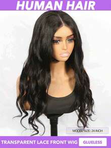 2x4 Glueless Wigs Human Hair Pre Plucked Natural Hairline Pre Cut Lace Pre Bleached Knots 24 Inch Body Wave Lace Front Wigs Human Hair 180% Put On And Go Glueless Wig For (Natural Black 8-30Inch) - Natural Black - View 6