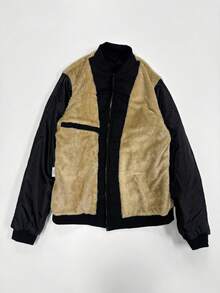 男士时尚休闲夹克，袖子填充棉花，简约设计，适合日常穿着，春秋季节皆宜。