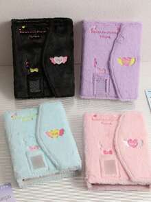 1pc A5 Cartoon Butterfly Plush Photo Album, Magnetic Snap Closure, Full Cover, Containing 10pcs Inner Pages, Girl Chasing Card Loose Leaf Storage Album, High Appearance Notebook Housing - Pink - View 7