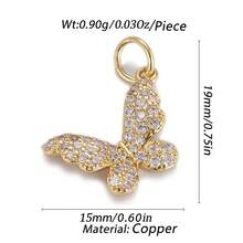 1pc Copper Micro-Inlaid Zirconia Fashionable Minimalist Mini Animal Butterfly Elephant Squirrel Pendant, High-End DIY Bracelet Necklace Backpack Earrings Jewelry Accessories - Multicolor - View 14