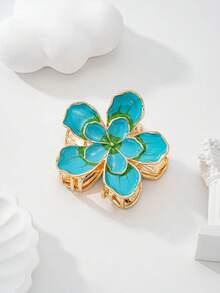 Women's Hair Accessories Made Of Zinc Alloy Flower Shapes With Oil Painting, Multi-Color, Suitable For Outings, Travel, Work, Elegant Gift, Exquisite Craftsmanship Elegant Claw Clip Vacation Hair Clips Beach Hair Claw - Multicolor - View 2