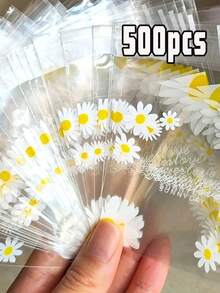 500Pcs Transparent Baking Packaging Bags, Machine Sealed/Self-Adhesive/Self-Sealed Bags For Snowflake Pastry Nougat Mooncake Egg Yolk Pastry, Multi-Purpose Gift Bags For Thanksgiving Halloween Christmas New Year Party Favors