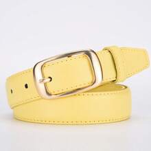 女士金色合金扣简约纯色腰带套装，灵活可调节时尚百搭装饰腰带，耐用PU皮革材质宽腰带 - 适合春、夏、秋、冬四季穿着，休闲、办公、日常通勤皆宜，完美搭配牛仔裤、休闲裤、连衣裙，是情人节、生日、周年纪念日的理想礼物。 - 彩色 - 查看 17