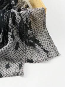 1条女士时尚亚麻鹿纹印花围巾，优雅休闲穆斯林头巾，轻盈透气，四季皆宜，节日礼物 - 彩色 - 查看 10