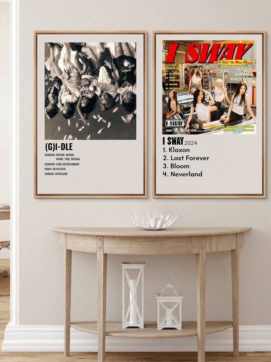 1 pieza Póster sin marco de grupo femenino de K-Pop, Póster de tarjeta de álbum de escenario KPOP Nxde Queen, Impresión en lienzo para decoración de pared - Multicolor - Ver 1