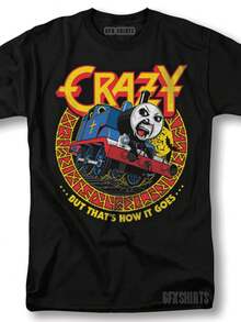 Black  Ozbourne Crazy Train Concert Vintage Graphic Design T-Shirt - Black - View 1