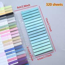 Bộ nhãn dán tự dính nhiều màu sắc (1 cái/6 cái/12 cái), 320 tờ mỗi kiểu, nhãn dán siêu mỏng, vật dụng thiết yếu cho học sinh chuẩn bị năm học mới, đánh dấu trang, màu sắc chuyển sắc, phù hợp cho văn phòng, trường học, sắp xếp tài liệu và sổ tay. - Nhiều màu - Xem 32