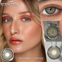 Eyeshare 1 Pair Soft Colored Contact Lenses For Eyes, Disposable For One Year, Suitable For Dating And Daily Use,Fashion Contact Lenses - SAHARA-gRAY - View 3