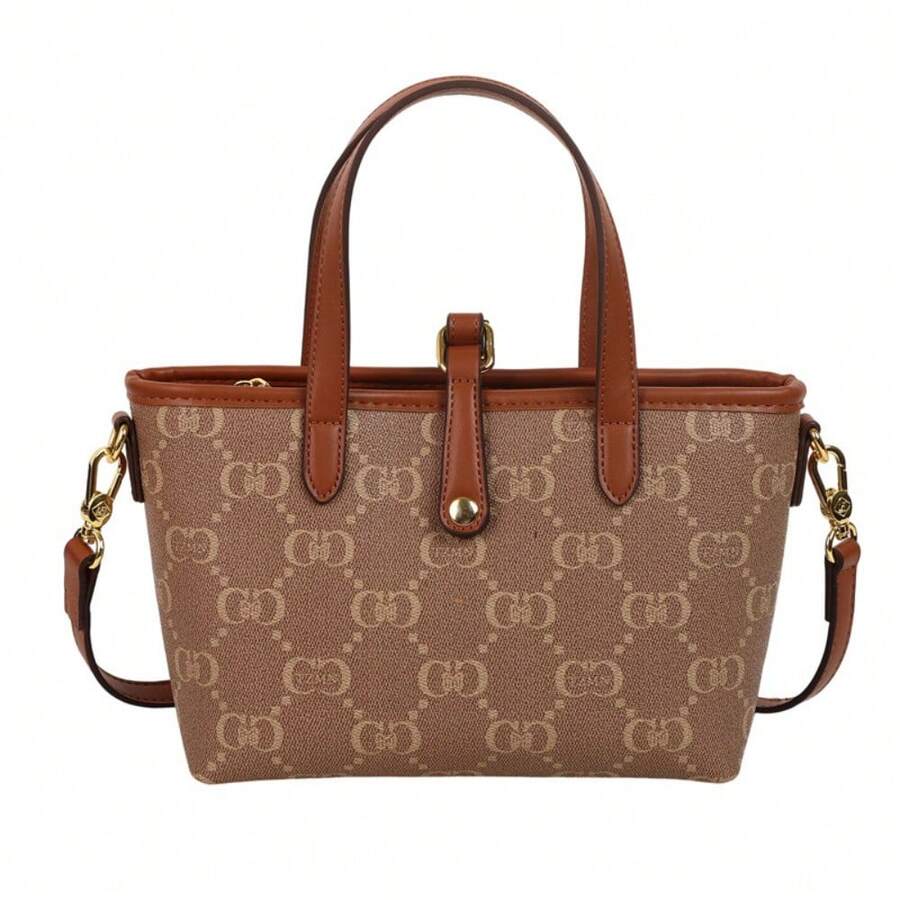 Bolso de hombro para mujer moderno y funcional bolso cruzado ligero bolso tote minimalista con estilo retro ideal para el trabajo y el uso diario - Marrón - Ver 1