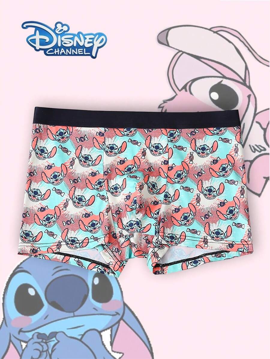 Disney 1件装迪士尼卡通印花男士内裤 - 柔软舒适，字母弹力腰带，休闲男士内裤 - 彩色 - 查看 1