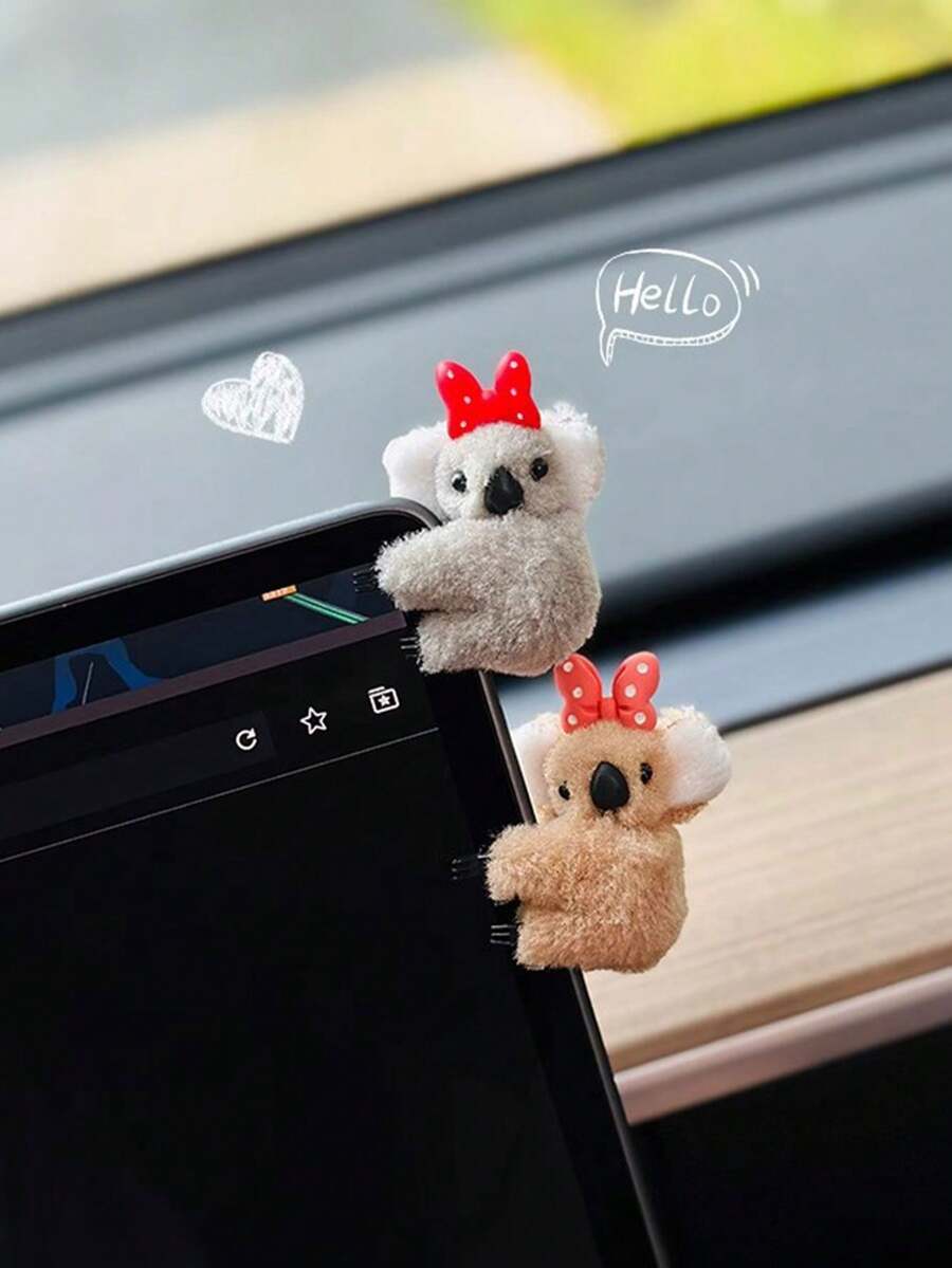 1 chiếc đồ trang trí nội thất xe hơi hình gấu Koala dễ thương, dùng để trang trí bảng điều khiển xe hơi. - Gấu Koala - Xem 1