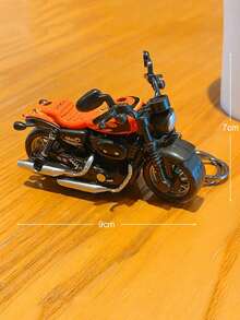 1个酷炫合金摩托车造型钥匙扣，创意汽车钥匙链吊坠，包包挂饰，独特情侣礼物，可活动 - 彩色 - 查看 6