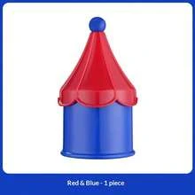 1个创意时尚圆形棉签收纳盒，适用于铅笔头、棉签、牙线、牙签，翻盖式桌面防尘容器 - 彩色 - 查看 8