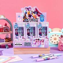 2/3/4/5/6支装 KPOP 女团可擦圆珠笔，0.5mm 蓝/黑笔芯随机发送，考试用按动笔，签名笔，学习笔，学生奖品，礼物，学校办公用品 - 彩色 - 查看 4