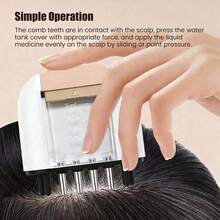 AXH 电动护发油涂抹器头皮按摩器，生发梳和精华按摩梳 - 白色 - 查看 6