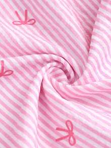 abyoxi 女士粉色条纹蝴蝶结荷叶边系带上衣和阔腿裤两件套，优雅甜美，休闲百搭，适合办公室、日常穿着、约会、情人节等场合，修身剪裁，春夏必备单品 - 粉色 - 查看 8