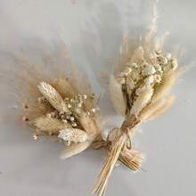 1/2/3/4/6/8/10/12/20pcs Hot Selling Mini Dried Pampas Grass & Baby's Breath Flower Bouquet, Suitable For Wedding Decoration, Boutonniere, Favors, Valentine's Day Gifts, Scented Floral Arrangement, Home Decor, Christmas & Valentine's Day Gifts, Party Decoration, Gift Wrapping - Brown - View 8