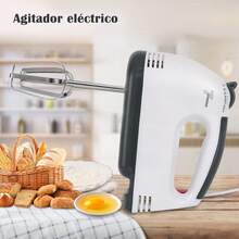 Batidor eléctrico de mano, batidora de mano eléctrica, batidora de cocina ajustable de 7 velocidades, excelente batidora de alimentos para cocina y horneado - Negro - Ver 6